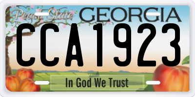 GA license plate CCA1923