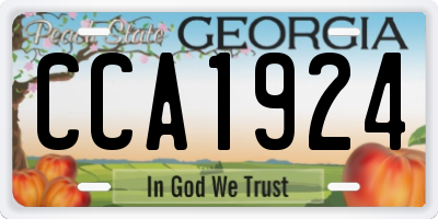 GA license plate CCA1924