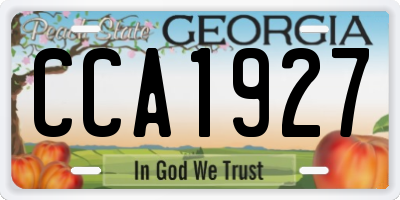GA license plate CCA1927