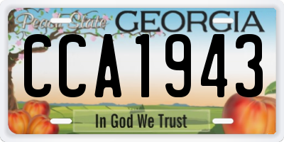 GA license plate CCA1943
