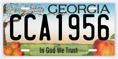 GA license plate CCA1956