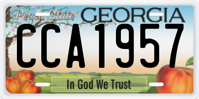 GA license plate CCA1957
