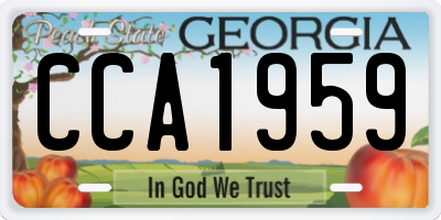 GA license plate CCA1959