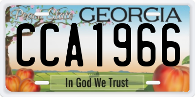 GA license plate CCA1966