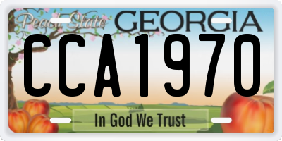 GA license plate CCA1970