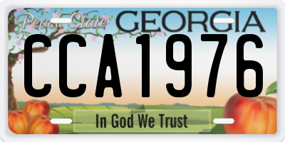 GA license plate CCA1976