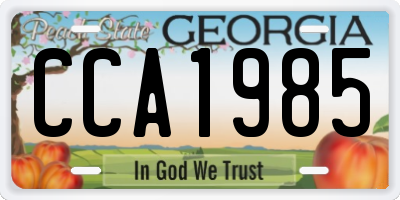 GA license plate CCA1985