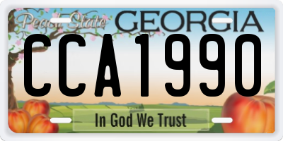 GA license plate CCA1990
