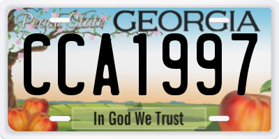 GA license plate CCA1997