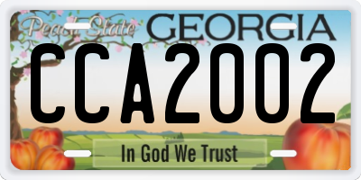 GA license plate CCA2002