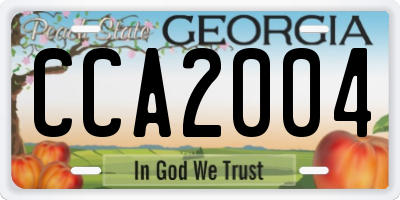 GA license plate CCA2004