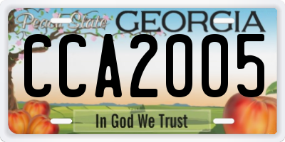 GA license plate CCA2005
