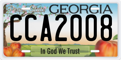 GA license plate CCA2008