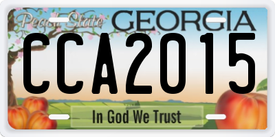 GA license plate CCA2015