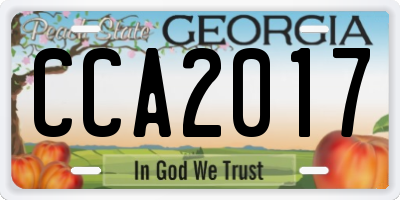 GA license plate CCA2017