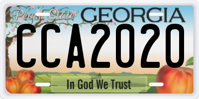 GA license plate CCA2020