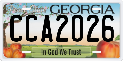 GA license plate CCA2026