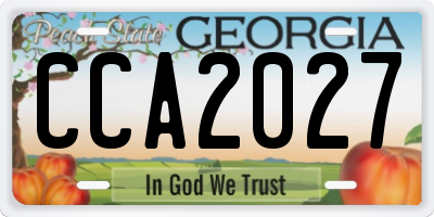 GA license plate CCA2027