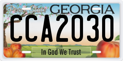 GA license plate CCA2030