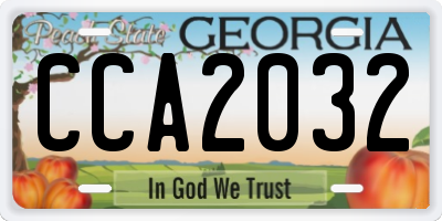 GA license plate CCA2032