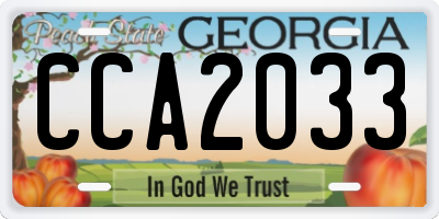 GA license plate CCA2033