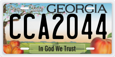 GA license plate CCA2044