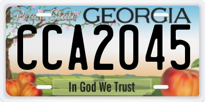 GA license plate CCA2045
