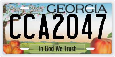 GA license plate CCA2047