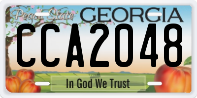 GA license plate CCA2048
