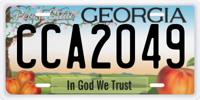 GA license plate CCA2049