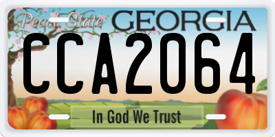GA license plate CCA2064