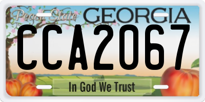 GA license plate CCA2067