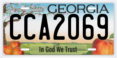 GA license plate CCA2069