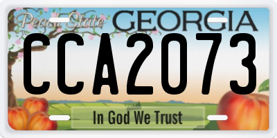 GA license plate CCA2073