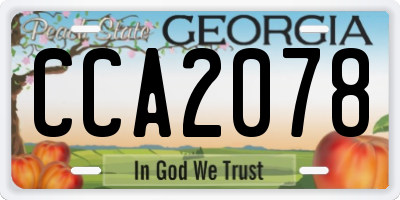 GA license plate CCA2078