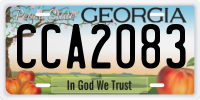 GA license plate CCA2083