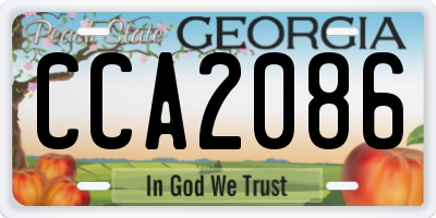 GA license plate CCA2086