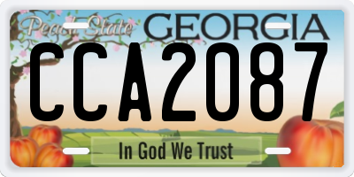 GA license plate CCA2087