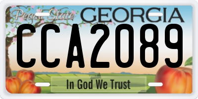 GA license plate CCA2089
