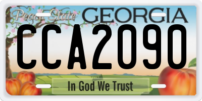 GA license plate CCA2090