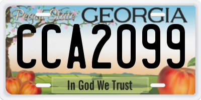 GA license plate CCA2099