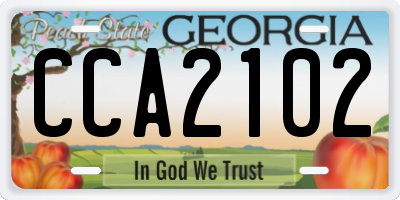 GA license plate CCA2102