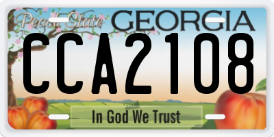 GA license plate CCA2108
