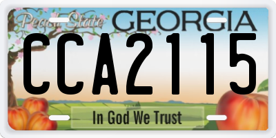 GA license plate CCA2115
