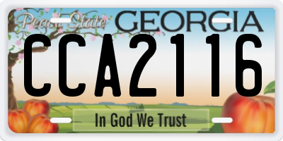 GA license plate CCA2116