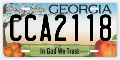GA license plate CCA2118