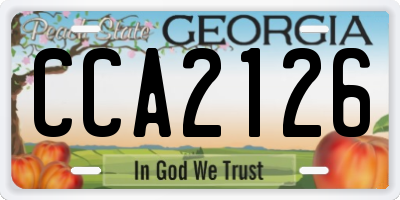 GA license plate CCA2126