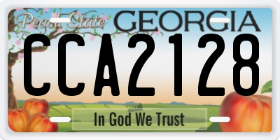 GA license plate CCA2128