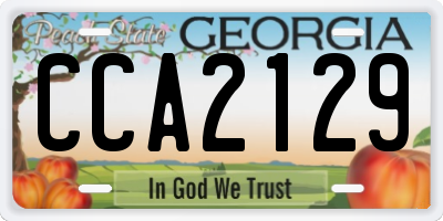 GA license plate CCA2129