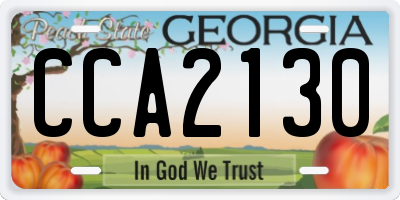 GA license plate CCA2130